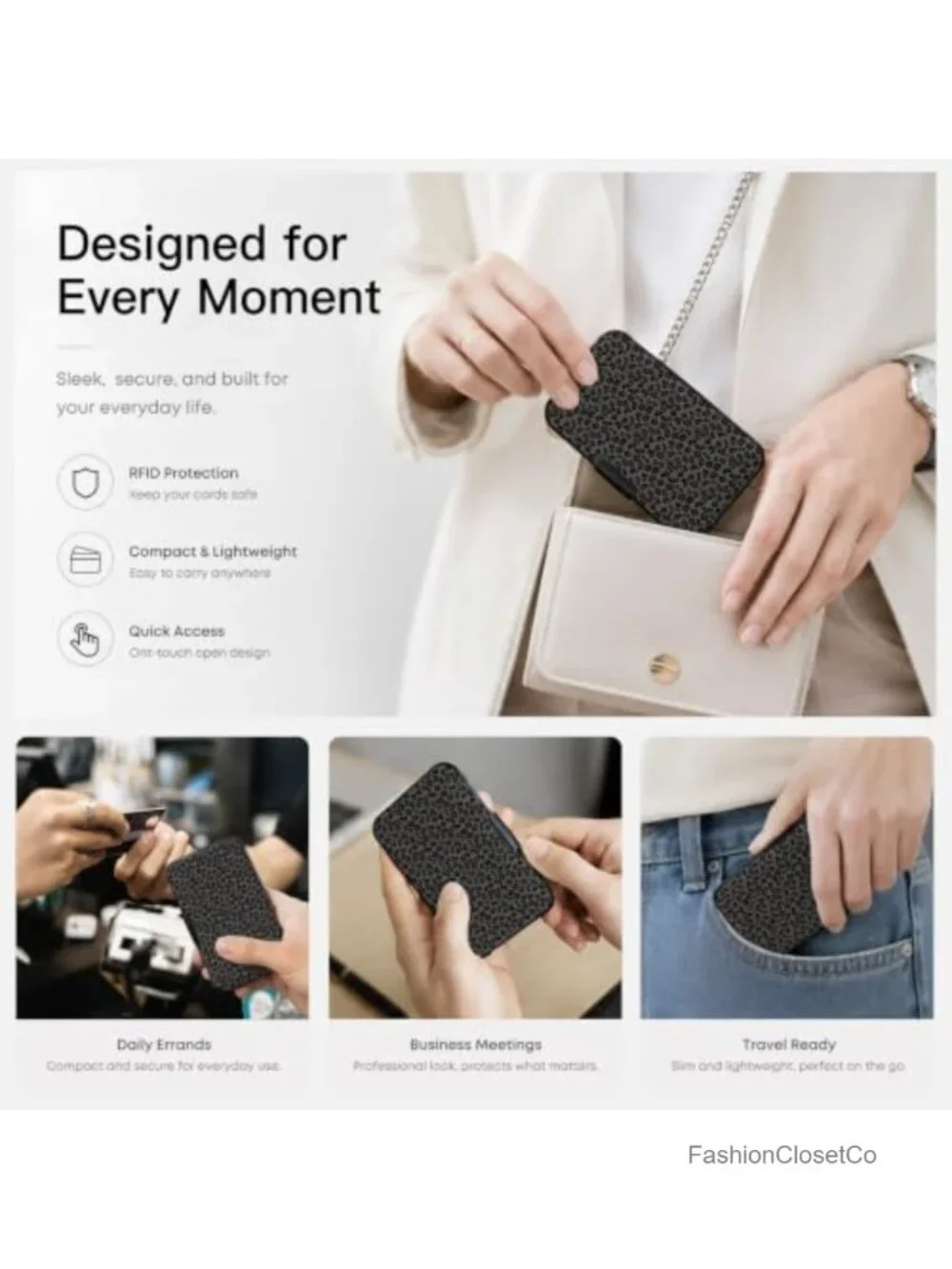RFID Blocking Aluminum Card Holder Slim Business ID Case